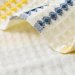 Saugfähiges Badetuch aus weicher Baumwolle mit Wabenstreifen – 70 x 140 cm