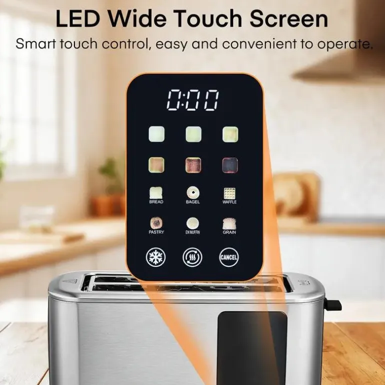 4-Scheiben-Toaster – Touchscreen-Steuerung, extrabreite Schlitze