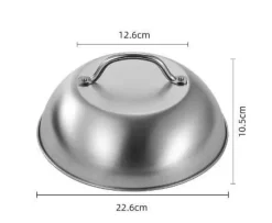 Schmelzkuppel aus Edelstahl – perfekt zum Braten von Burgern und Käse