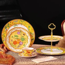 Schmetterlings-Küchengeschirr-Set – Kaffeetassen, Untertassen, Kaffeekanne, Milchkännchen, Zuckerdose, Kuchenteller