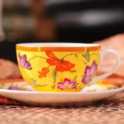 Schmetterlings-Küchengeschirr-Set – Kaffeetassen, Untertassen, Kaffeekanne, Milchkännchen, Zuckerdose, Kuchenteller