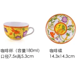 Schmetterlings-Küchengeschirr-Set – Kaffeetassen, Untertassen, Kaffeekanne, Milchkännchen, Zuckerdose, Kuchenteller