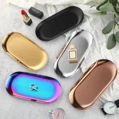 Schmucktablett aus Edelstahl – Schreibtisch-Organizerplatte