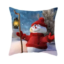 Schneemann Kissenbezug - Winter Weihnachtsdekoration