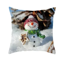 Schneemann Kissenbezug - Winter Weihnachtsdekoration