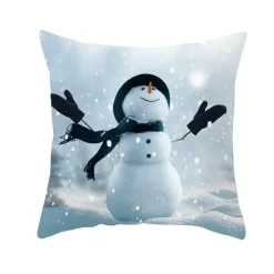 Schneemann Kissenbezug - Winter Weihnachtsdekoration