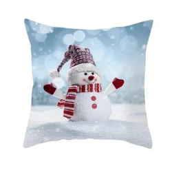 Schneemann Kissenbezug - Winter Weihnachtsdekoration