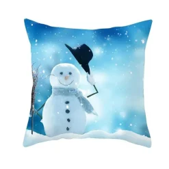 Schneemann Kissenbezug - Winter Weihnachtsdekoration