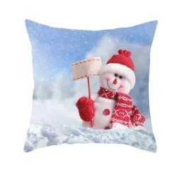 Schneemann Kissenbezug - Winter Weihnachtsdekoration