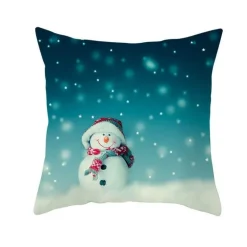 Schneemann Kissenbezug - Winter Weihnachtsdekoration