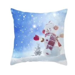 Schneemann Kissenbezug - Winter Weihnachtsdekoration