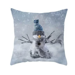 Schneemann Kissenbezug - Winter Weihnachtsdekoration