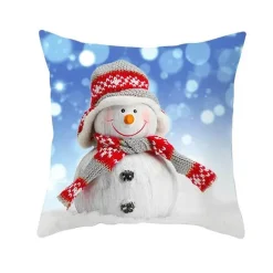 Schneemann Kissenbezug - Winter Weihnachtsdekoration