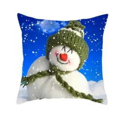 Schneemann Kissenbezug - Winter Weihnachtsdekoration