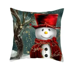 Schneemann Kissenbezug - Winter Weihnachtsdekoration