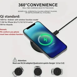 Schneller kabelloser Ladeständer - Tischladegerät für Mobiltelefone