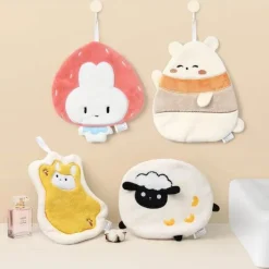 Schnelltrocknendes Handtuch aus Korallenfleece mit Cartoon-Tiermotiv, ideal für Zuhause, Küche und Badezimmer