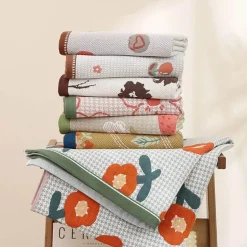 Schnelltrocknendes, mehrlagiges Gaze-Badetuch – saugfähig, 80 x 160 cm, für Zuhause, Strand, Spa