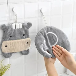 Schnelltrocknendes Mikrofasertuch mit Cartoon-Tiermotiv – Korallensamt-Frotteetuch