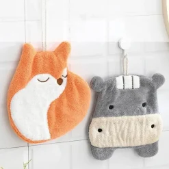 Schnelltrocknendes Mikrofasertuch mit Cartoon-Tiermotiv – Korallensamt-Frotteetuch