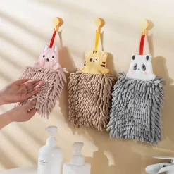 Schnelltrocknendes Plüschhandtuch mit Bärenmotiv – weiches, saugfähiges Badezimmerzubehör