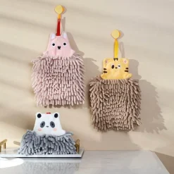 Schnelltrocknendes Plüschhandtuch mit Bärenmotiv – weiches, saugfähiges Badezimmerzubehör