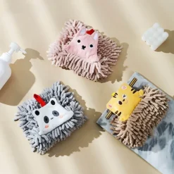 Schnelltrocknendes Plüschhandtuch mit Bärenmotiv – weiches, saugfähiges Badezimmerzubehör