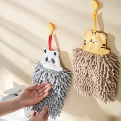 Schnelltrocknendes Plüschhandtuch mit Bärenmotiv – weiches, saugfähiges Badezimmerzubehör