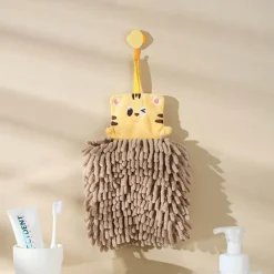 Schnelltrocknendes Plüschhandtuch mit Bärenmotiv – weiches, saugfähiges Badezimmerzubehör