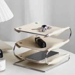 Schreibtisch-Organizer aus Leder – Büroaufbewahrung im Oxford-Stil