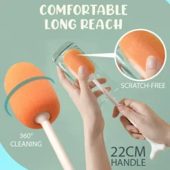 Schwammbürste mit langem Griff – Vertikales Reinigungswerkzeug für schwer erreichbare Bereiche