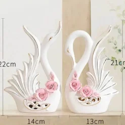 Schwanenskulpturenpaar - Elegantes Hochzeitsdekor