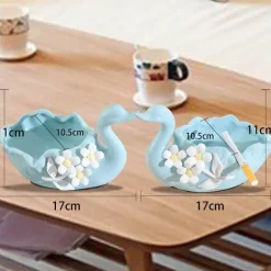 Schwanen-Tablett-Set aus Keramik – elegante Obstschale und Aschenbecher für die Heimdekoration