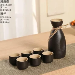 Schwarzer Weinwärmer aus Keramik für Sake – handgefertigtes japanisches Design