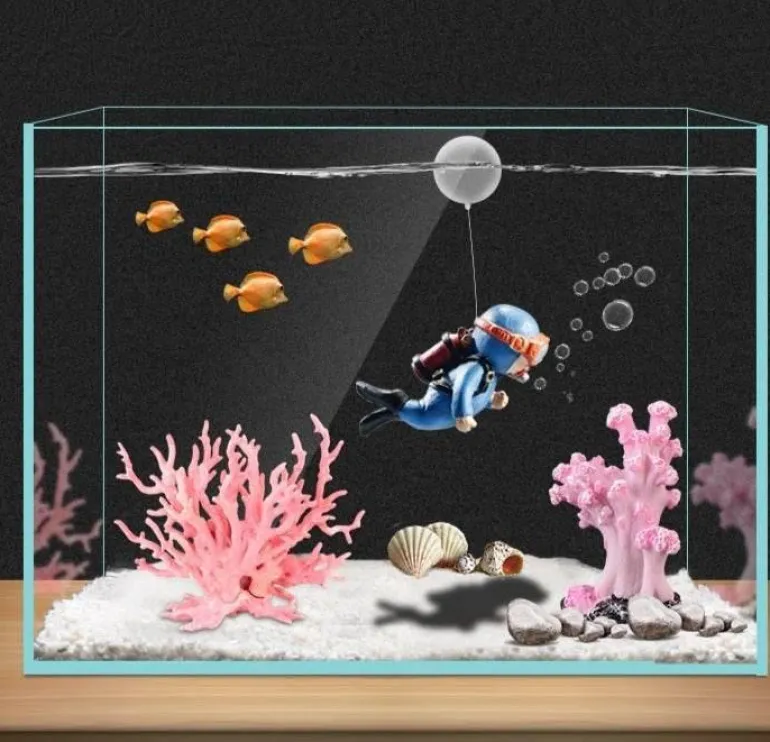 Schwimmendes Taucher-Aquarium-Ornament – Unterwasser-Dekor-Akzent