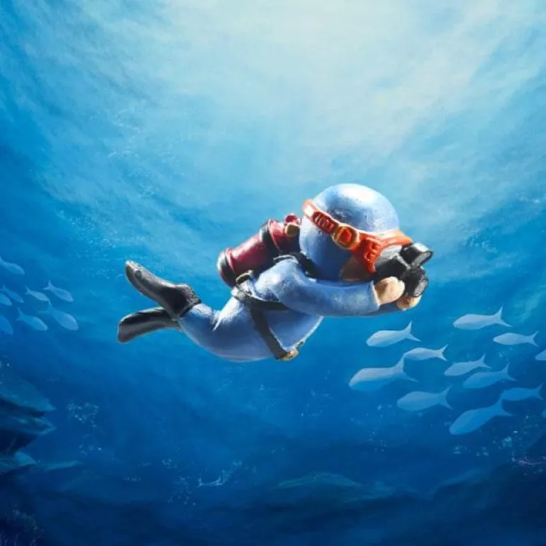 Schwimmendes Taucher-Aquarium-Ornament – Unterwasser-Dekor-Akzent