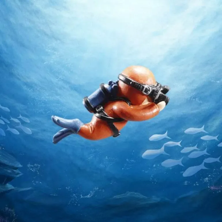 Schwimmendes Taucher-Aquarium-Ornament – Unterwasser-Dekor-Akzent
