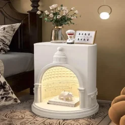 Sculpted LED Side Table - Modern Minimalist Design