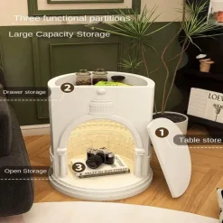 Sculpted LED Side Table - Modern Minimalist Design