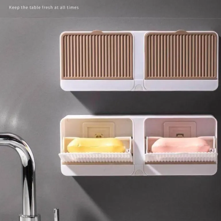 Seifenbox zur Wandmontage – Badezimmer-Organizer mit doppeltem Stauraum