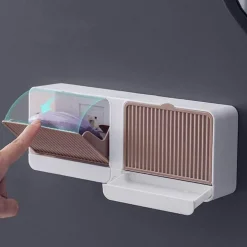 Seifenbox zur Wandmontage – Badezimmer-Organizer mit doppeltem Stauraum