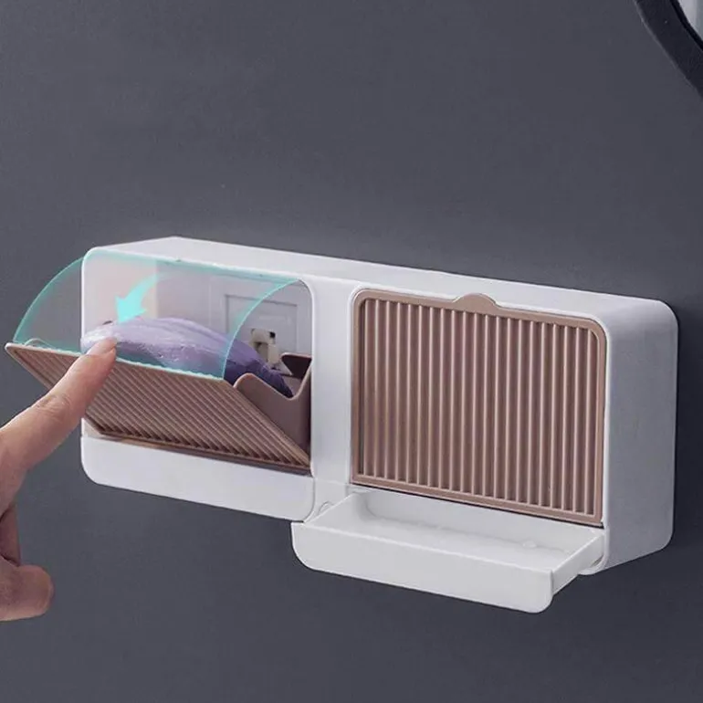 Seifenbox zur Wandmontage – Badezimmer-Organizer mit doppeltem Stauraum