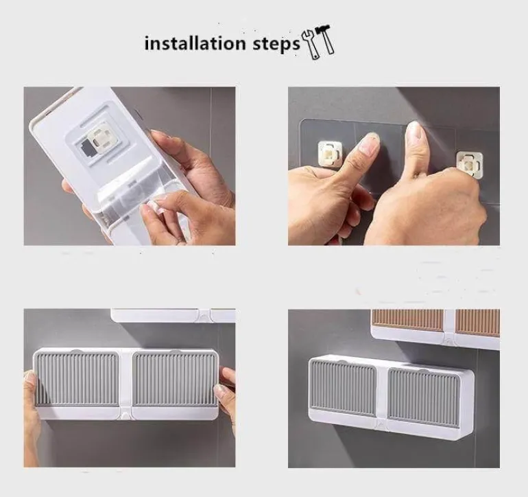 Seifenbox zur Wandmontage – Badezimmer-Organizer mit doppeltem Stauraum