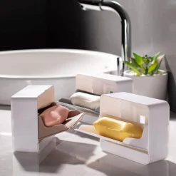 Seifenbox zur Wandmontage – Badezimmer-Organizer mit doppeltem Stauraum