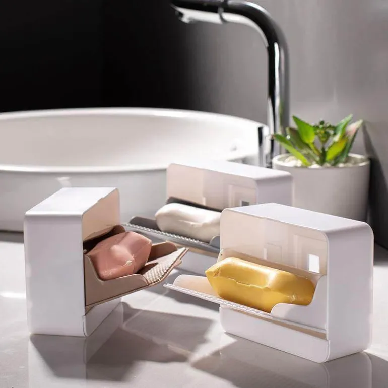 Seifenbox zur Wandmontage – Badezimmer-Organizer mit doppeltem Stauraum