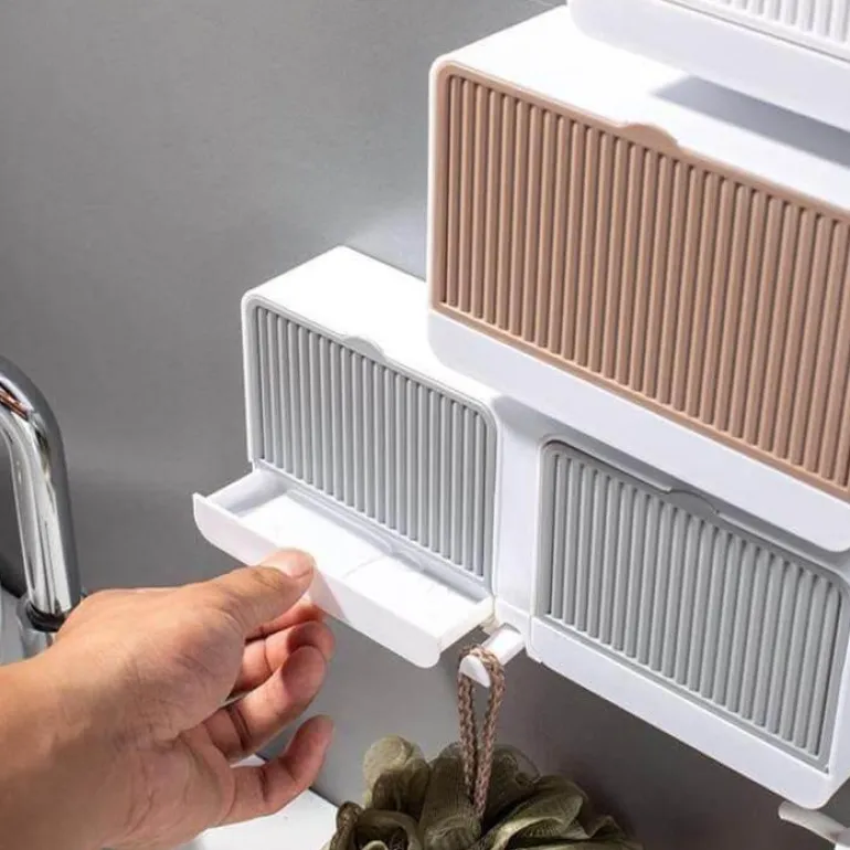 Seifenbox zur Wandmontage – Badezimmer-Organizer mit doppeltem Stauraum