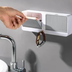 Seifenbox zur Wandmontage – Badezimmer-Organizer mit doppeltem Stauraum