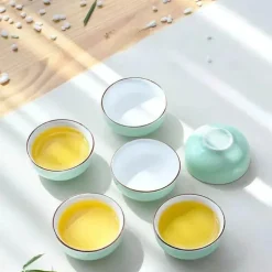 Seladon-Kung-Fu-Teetassen-Set – grüne Porzellan-Teetassen