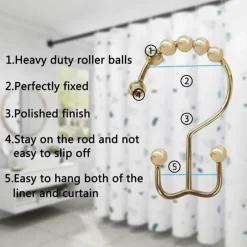 Selena Decorative Shower Curtain Hooks for Stylish Bathroom Decor