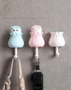 Süßer Katzen-Wandhaken – Entzückender klebriger Organizer